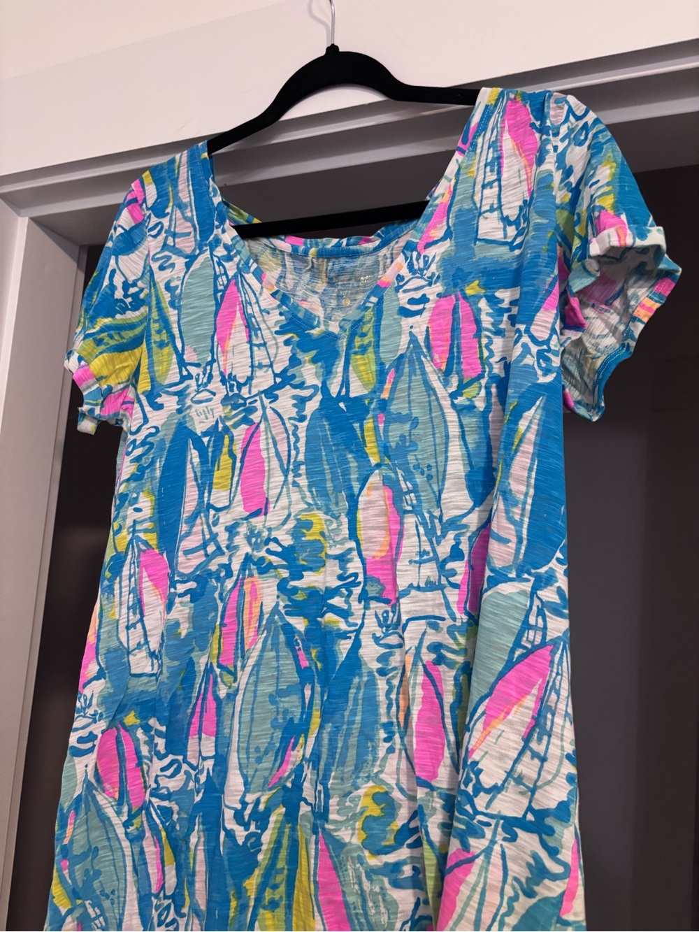 Lilly Pulitzer Jessica Short Sleeve T-Shirt Dress “Beach and Bae”